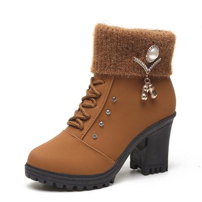 Fashion Gh7 High Heel Winter Shoes Women Winter Boots Fashion Women's High Heel Boots Plush Warm Fur Shoes Ladies Brand Ankle Boots