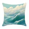 Comfortable Cyan Mountain Series Cushion for Car, Home, Bedroom, and Bedside