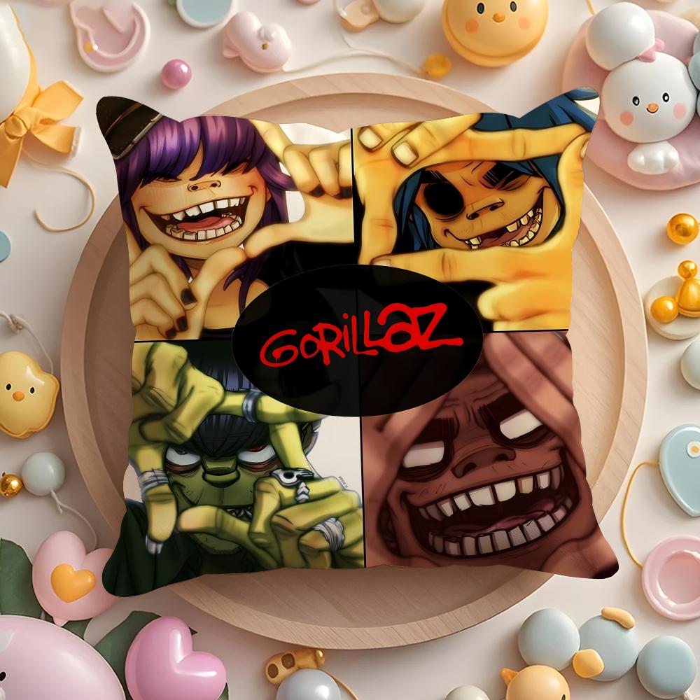 G-GorillazS Band Cushion Cover Home & Car Multi-Scene Pillow Cover - Reversible, Soft & Durable for Daily Use