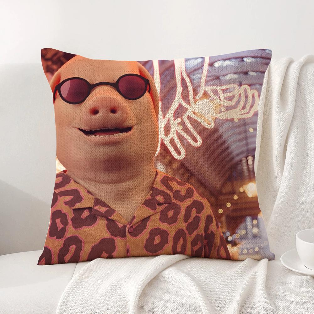 

John Pork Is Calling Cushion Cover Natural Linen Organic Fabric DoubleSided Printing Sofa Home Decor Breathable Bed Pillow 30X30cm