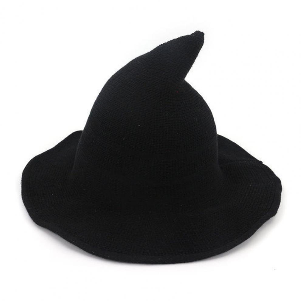 Halloween Witch Hat Elastic Material Unisex Solid Color Sun Foldable Carnival Masquerade Cosplay Performance Wizard H
