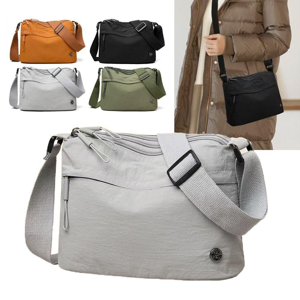 New Nylon Shoulder Bag Large Capacity Adjustable Wide Strap Messenger Bag Zipper Closure Women's Handbag for Women