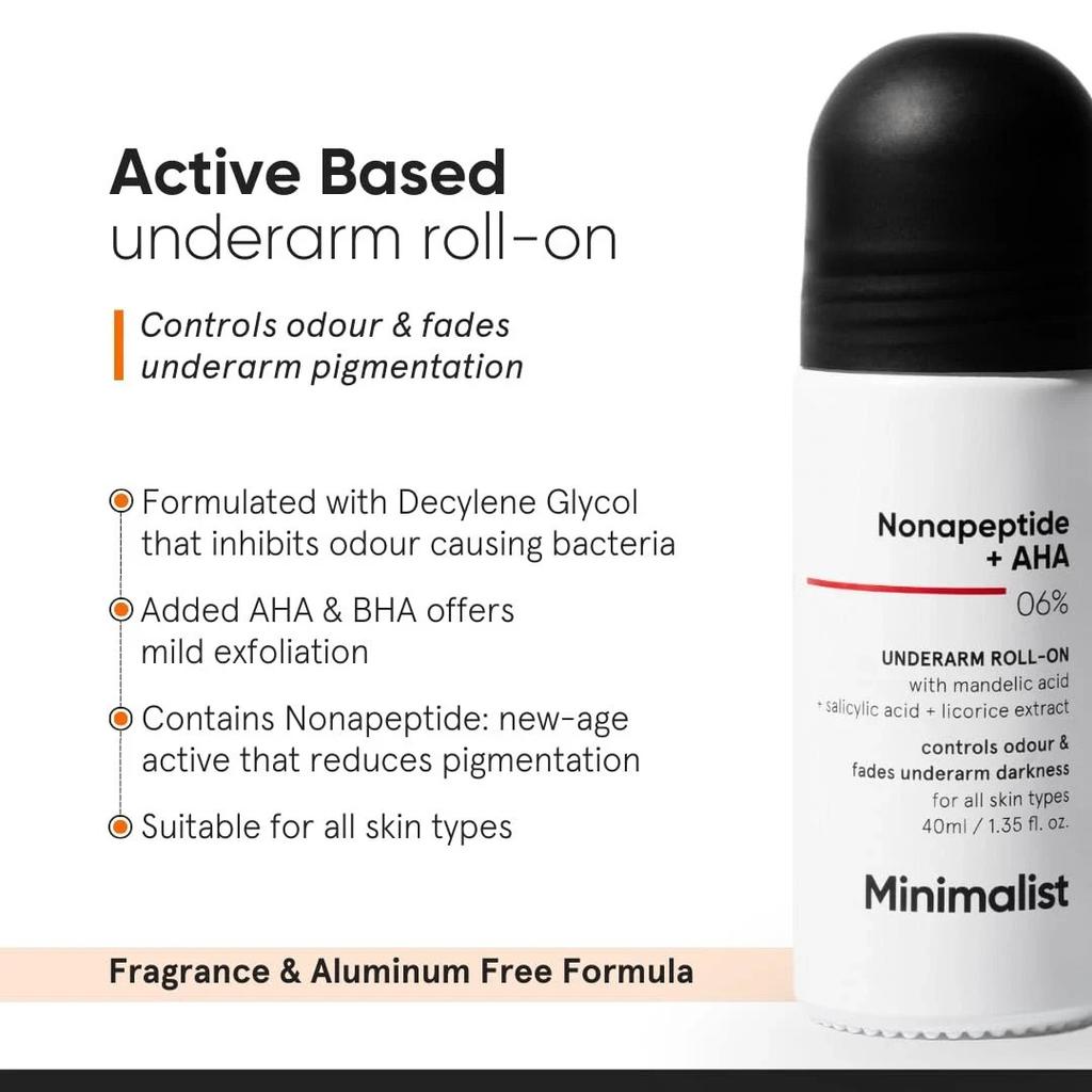 Minimalist Underarm Roll On Deodorant with Nonapeptide + AHA BHA 06% 40ml
