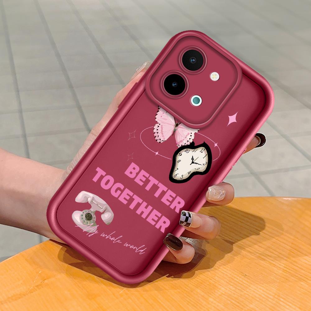 For Huawei P50 Pro P40 Lite Honor 8X 9X X9 Tecno Spark Go Infinix Smart 8 Vivo V29 V30 Y02 Y16 Cartoon Cute Butterfly Pattern Soft Silicone Phone Case