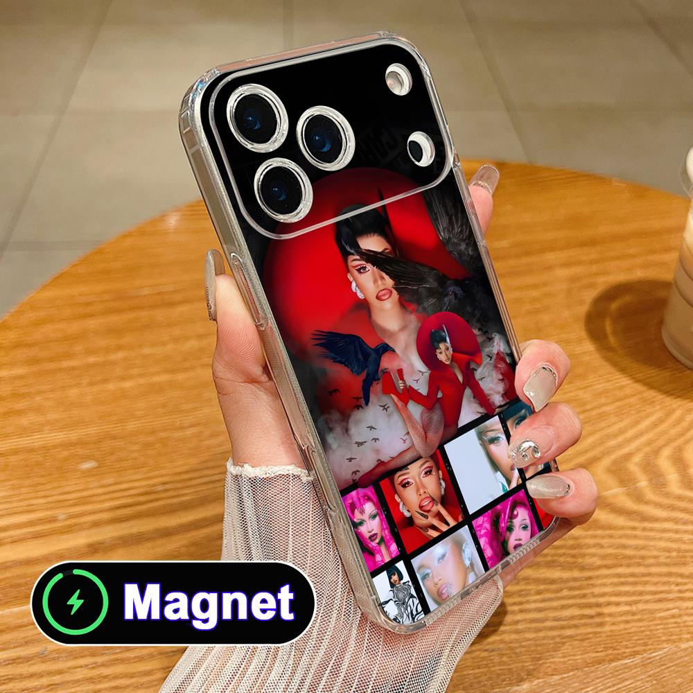 

Cardi B Clear TPU Magsafe Mobile Phone Case for iPhone 17 16 15 14 13 12 11 Air Pro Max Plus Mini Colorful Cover iPhone 11 Pro Max