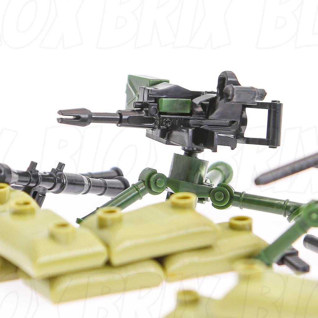 BloxBrix 106-Piece Weapon - Machine Gun - LEGO Gun Compatible Rifle, Minifigure - Add-on - Military Base Toy - Soldier - Police, WWII - Modern - SWAT