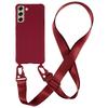 For Samsung Galaxy S21 FE 5G Soft TPU Matte Phone Case Anti-drop Cover with Wide Lanyard