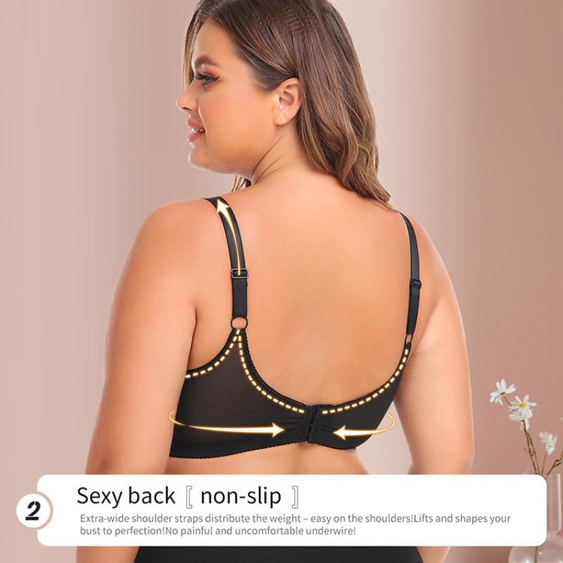 Sexy European and American Lace Large Size Bra Without Steel Ring for Women E Cup Bra