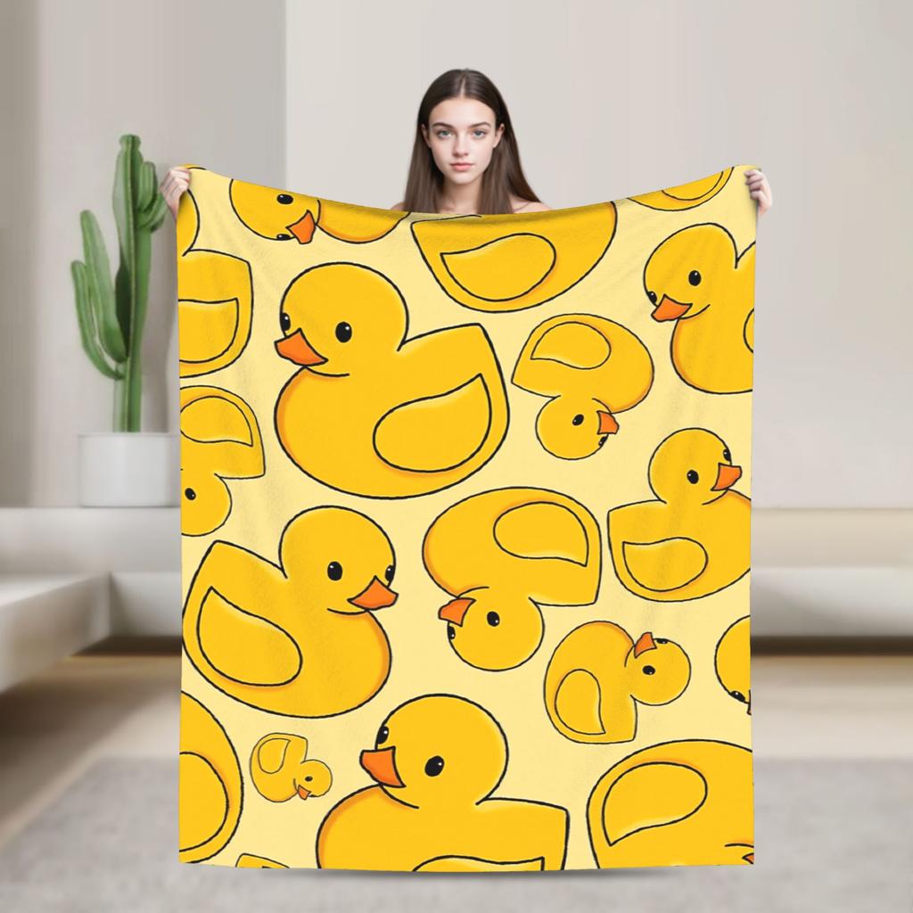 Yellow Rubber Duck   Blanket Quality Super Warm  Bedding Throws Winter Boy Girl Bedroom Print Bedspread