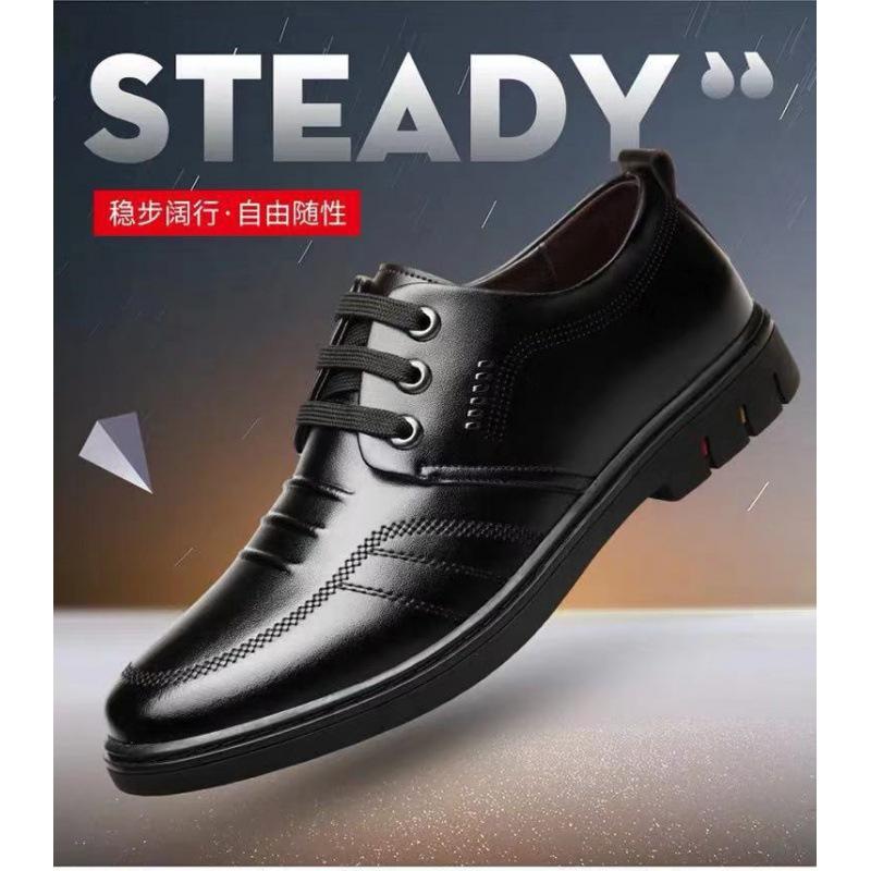 Men's leather shoes breathable business British men's shoes round head soft sole casual shoes work shoes one piece
