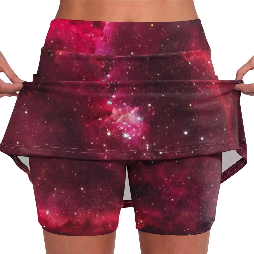 Kadınlar için elastik Yoga Pantolon-Etekler Baskı Atletik Şort Hafif Yüksek Bel Sıska Katı Joggers