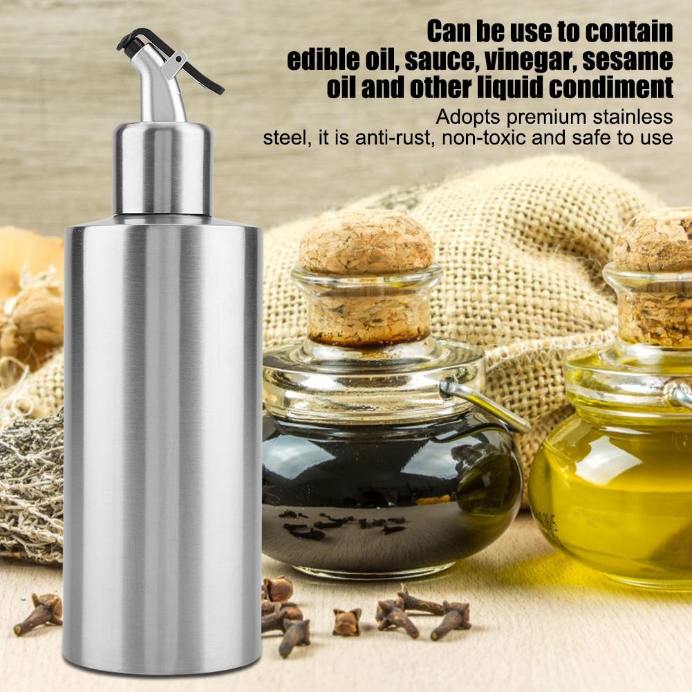 550mL Stainless Steel Oil Bottle Vinegar Sauce Dispenser Container Home Kitchen Supplies