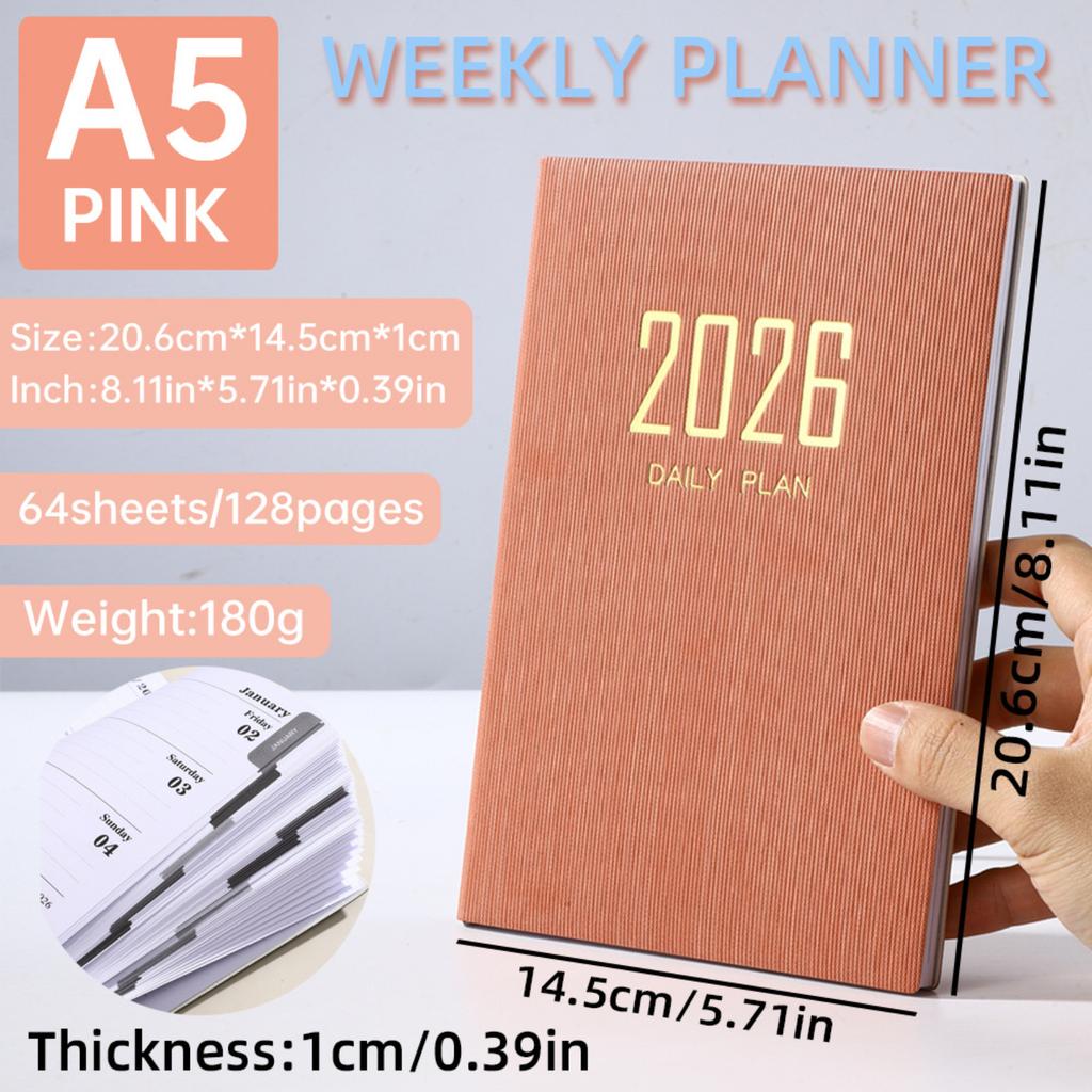 English Note-taking And Scheduler, A5 Daily Planner, Pocket-sized Portable Notebook, 365-day Weekly Planner
