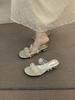 French High-end Black Niche Open-toed Sandals Fairy Shoes 2025 New Summer High-heeled Temperament Cool Slippers