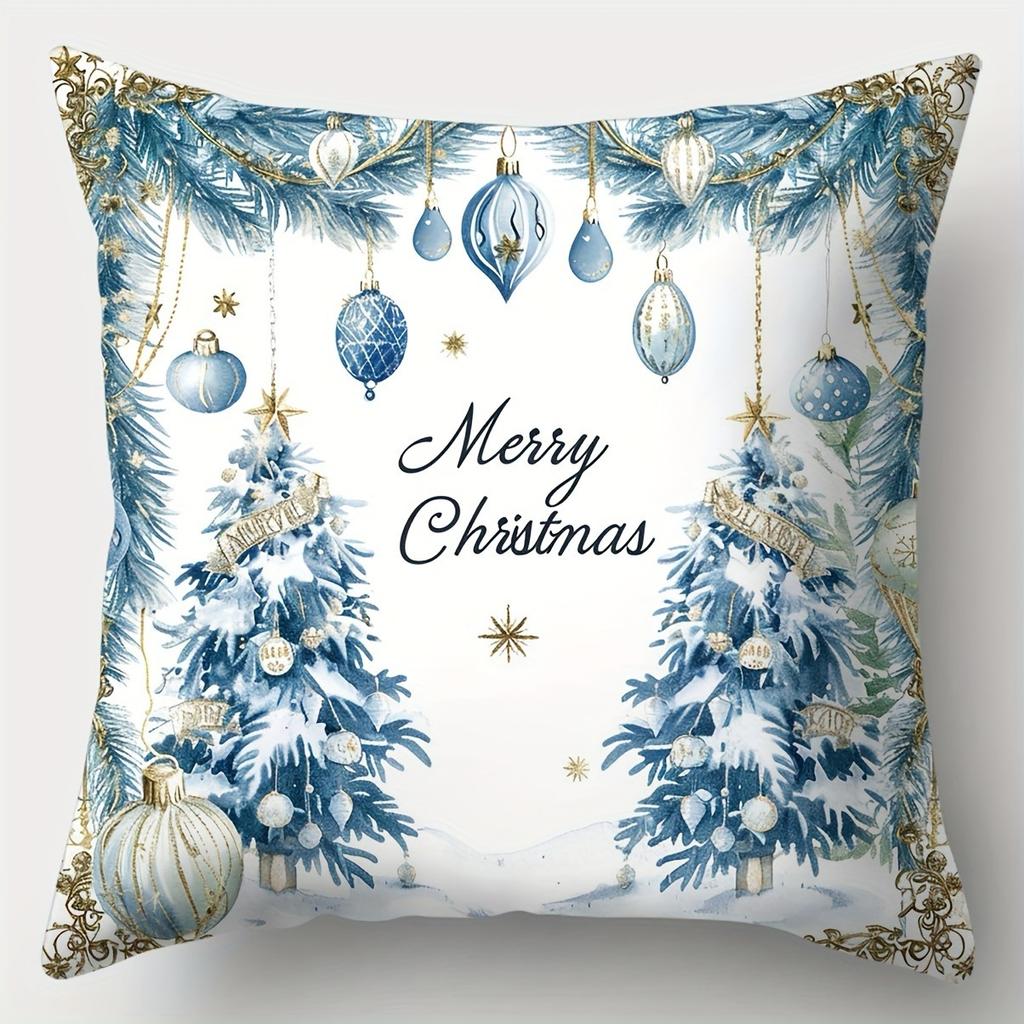 Merry Christmas decoration pillow cover Christmas Tree color ball pattern living room Sofa cushion cover room home decoration