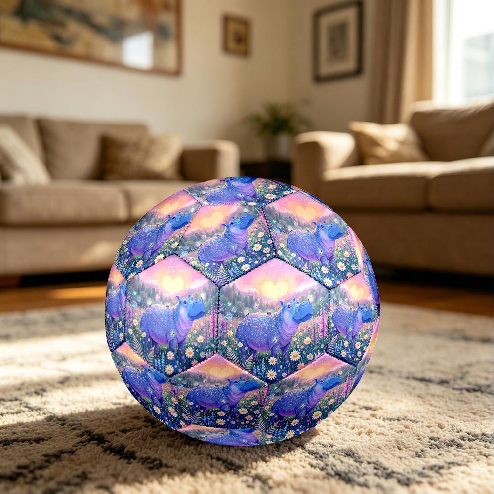 1pc Fantasy Hippo Garden Durable Size 5 Soccer Ball Professional Match Training Football Indoor &Outdoor Sports Ball P6015