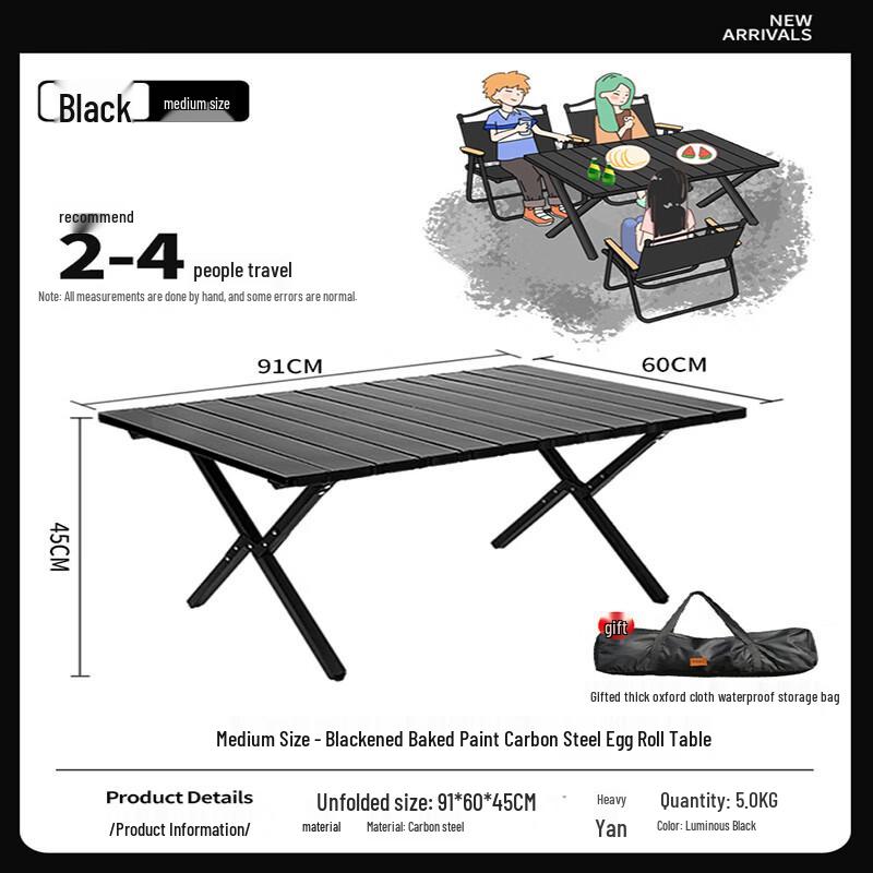 Glacier Age Carbon Steel Roll-up Camping Table & Kermit Chair Set
