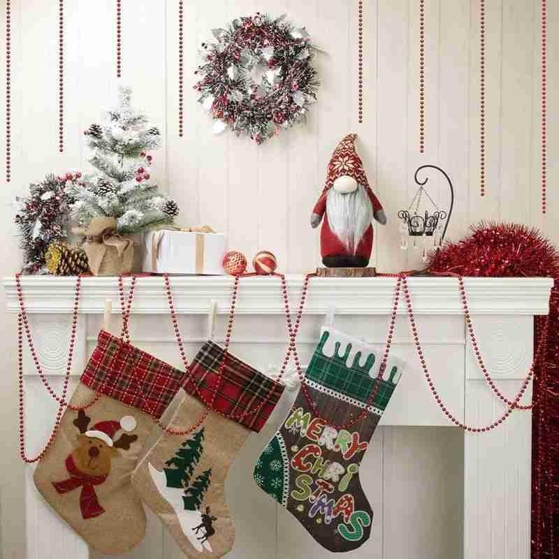 Christmas Decoration Bead Chain Christmas Tree Beads Decorations Pearl Bead Chain Ornament Christmas Decorations For New Year 5m