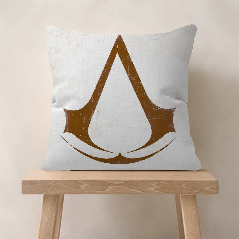 Game A-Assassins C-Creed Logo Decorative Room Aesthetics Pillow Case Home Decor Bedroom Sofa Bed Couch Pillow Cover 45X45