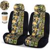 Tallew 2 Sets Of Mountain Car Seat Covers For Front Seats With Matching Headrest Covers Absorbent Car Cup Coasters With Finger Notch Fits For Most