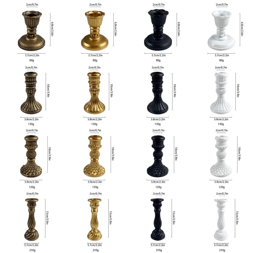 Decorative European Style Pillar Candlestick Non-slip Gold Adornment Candle Stand Bronze Vintage Table Candle Holder Party