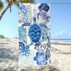 Vintage Blau Meereschildkröte Druck Strandtuch Polyester Schnelltrocknend Badetücher Nautisch Meeresleben Sommer Pool Reise Matte Decke