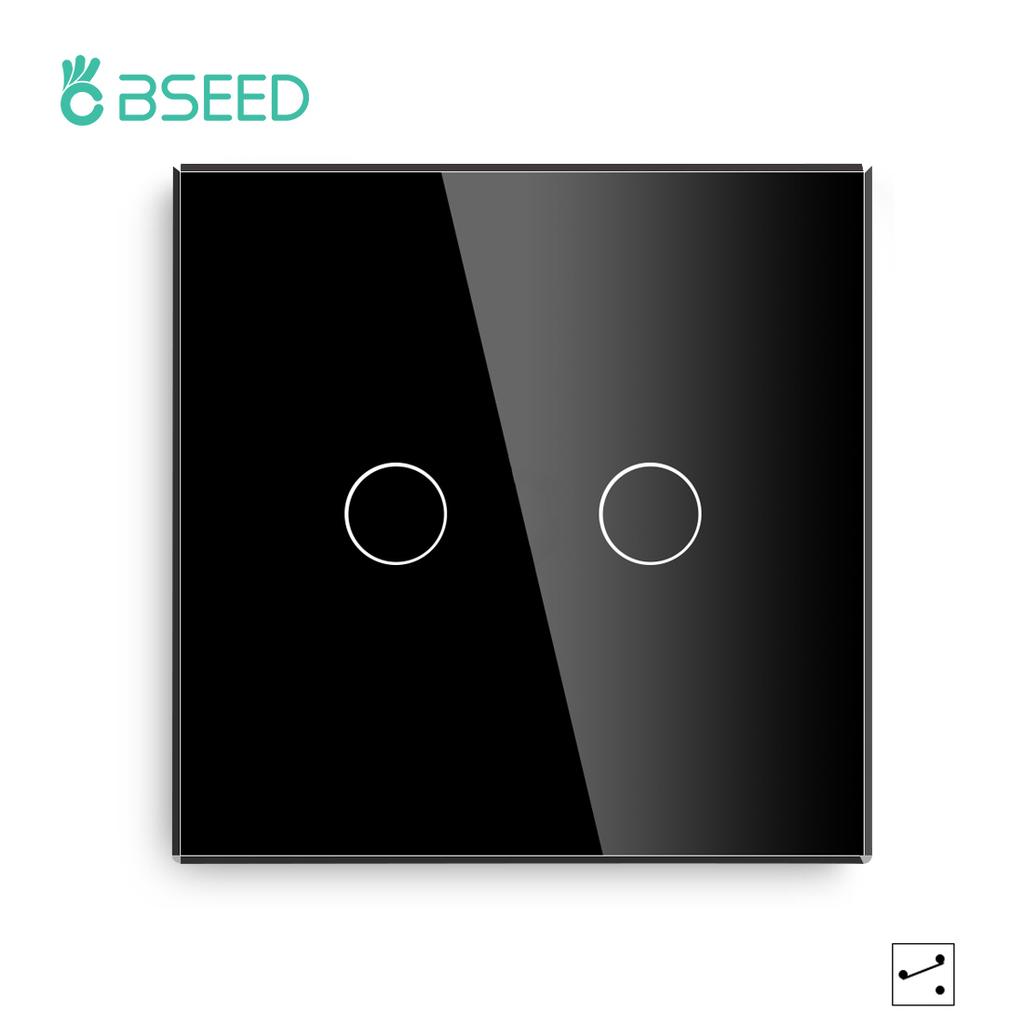 BSEED 1/2/3Gang Single Wall Touch Switches Double Triple Light Switches 1/2/3Way Multiple Control For Stairs Bedroom EU Standard