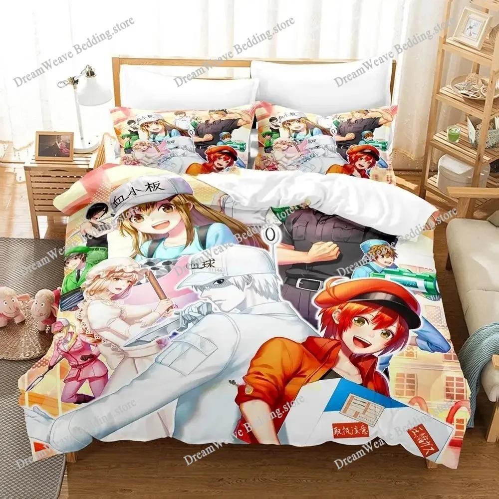 Cells At Work! Luxury Bedding Set Japan Anime Cartoon Duvet Cover Set Comforter Bedspread Twin Single Size Printed Home Textile
