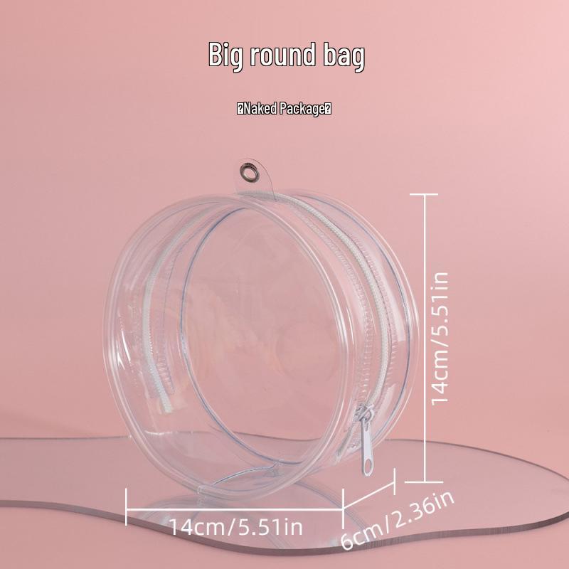 10cm Transparent Round Plush Doll Outing & Storage Bag