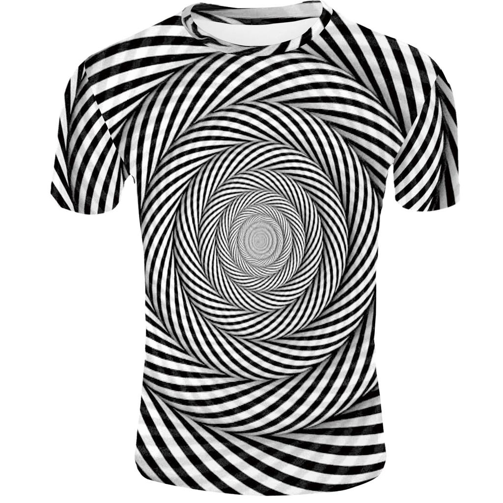 Creative 3D Digital Printed T-shirt for Men's Short Sleeves Tops