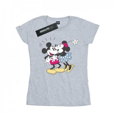 Womens/Ladies Mickey And Minnie Mouse Kiss Cotton T-Shirt