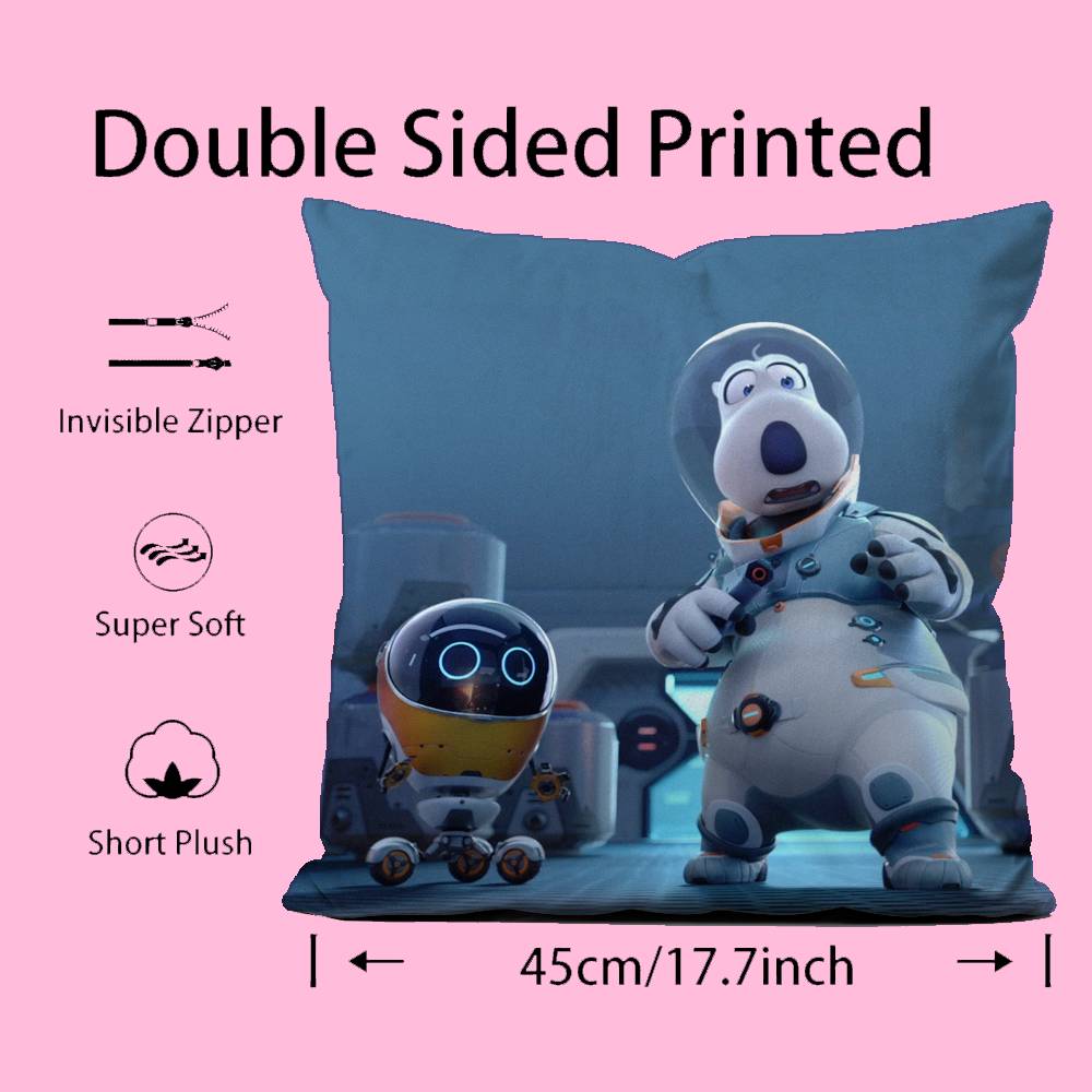 B-Backkom Cute Pillow Case Anti-Dustmite Pillow Invisible Zipper Silky Short Plush Sofa Cushion Cover