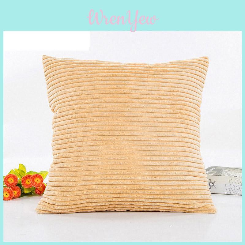 Luxuriously Soft Striped Corduroy Pillow Case For Sofa And Home Decor