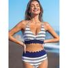 1011 New European and American Color Matching Suspender Split Swimsuit Women's High-end Beach Hot Spring Bikini Swimsuit