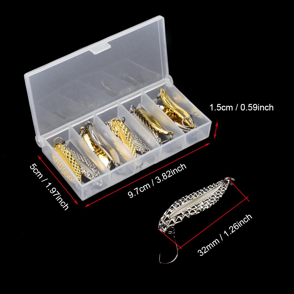 

10 шт. Металлические блестящие ложки-приманки Жесткие приманки с крючком Рыболовные снасти Аксессуар (Красный2.5г)