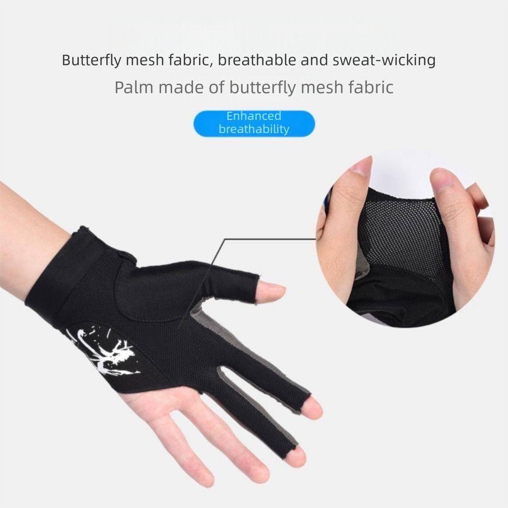 Quick-Drying Three Finger Gloves Breathable Snooker Gloves Professional Billiards Gloves Training