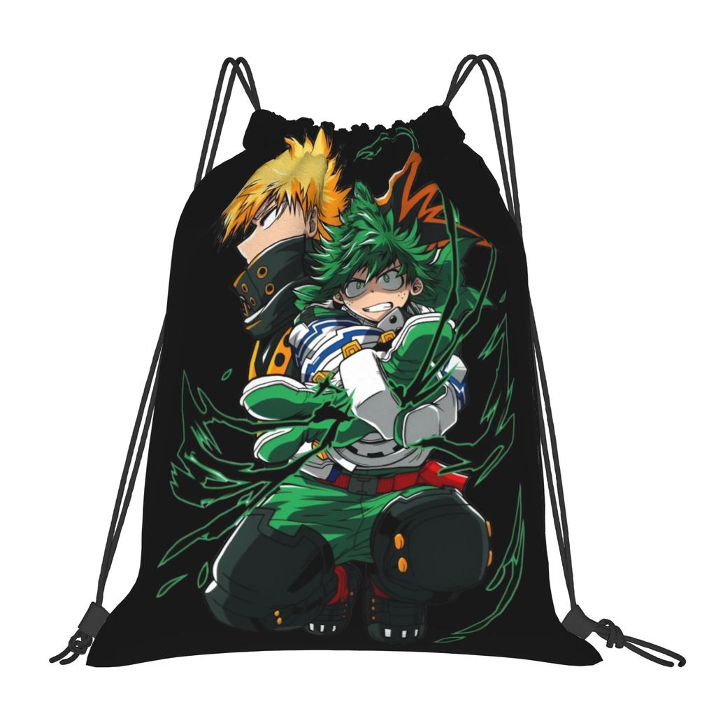 Custom My Hero Academias Drawstring Bag Men Women Portable Gym Sports Sackpack Shoto Todoroki Shopping Storage Backpacks