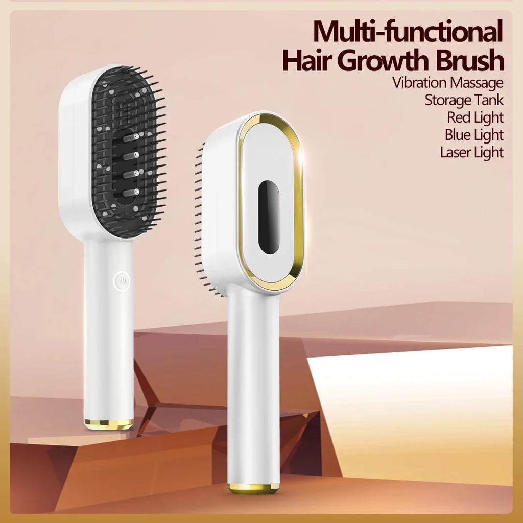 LED Red Light Therapy Hair Growth Comb - Laser Scalp Massager for Thicker Hair, Anti-Hair Loss Treatment with Blue Light, 3-in-1