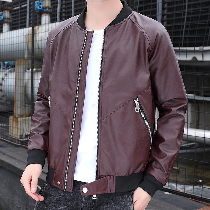 Leather Men's New Leather Jacket Korean Version of A Spring PU Motorcycle Casual Jacket for Men