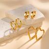Minimalist Stainless Steel Hoop Earrings for Women,18K Gold Plated Large Earrings Wave Shape Big Hoops,2026 New Fashion Jewelry
