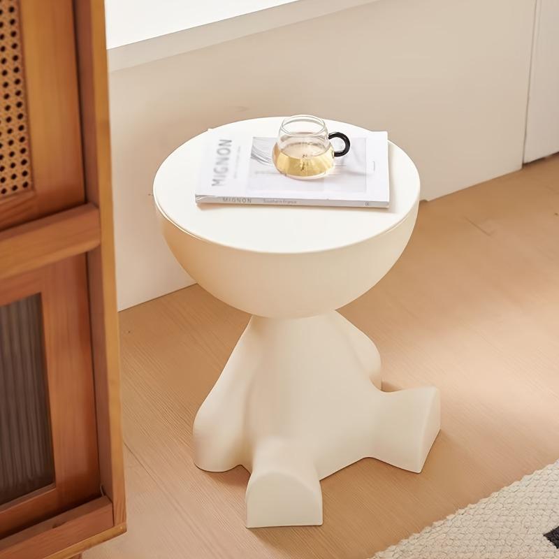 Modern Creative Bear-Shaped Plastic Nightstand Multi-Functional Bedside Table Easy Assembly, for Living Room and Bedroom Storage
