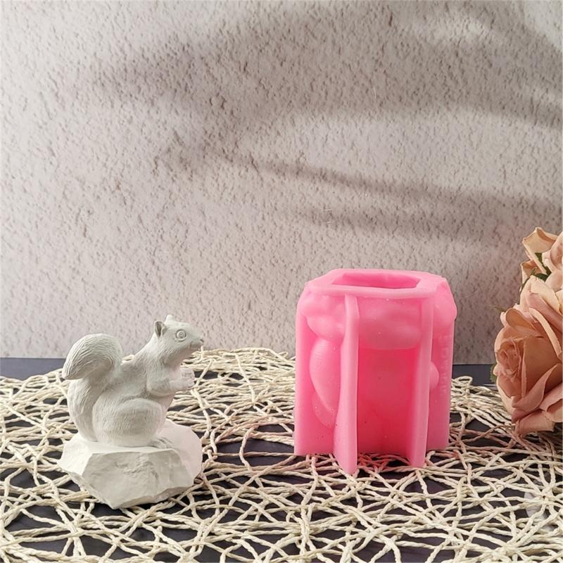 Easy To Clean Silicone Candle Molds Fondant Moulds Squirrel Shape Resin Project Moulds Silicone Texture for Candle