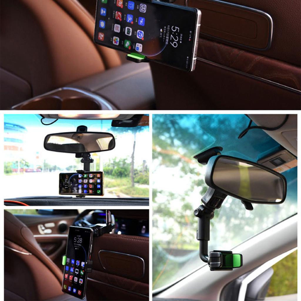 Obrotowy Uchwyt Samochodowy do Lusterka Wstecznego Klips na Telefon Regulowany Uchwyt do Nawigacji GPS
