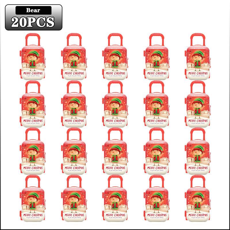 1-20PCS Christmas Mini Trolley Candy Box Cartoon Coin Purse Creative Kids Holiday Gift Box Party Favor Christmas Decoration