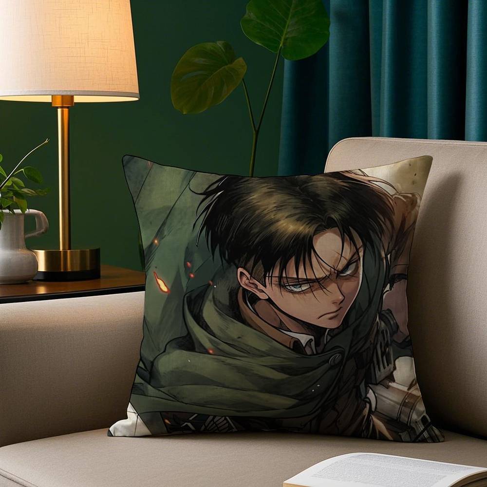 Levi Ackerman Attack On Titan Kissenbezug Gemütlicher Plüsch-Kissenbezug Beidseitig bedruckt – Wohngeschenk für Schlafzimmerdeko