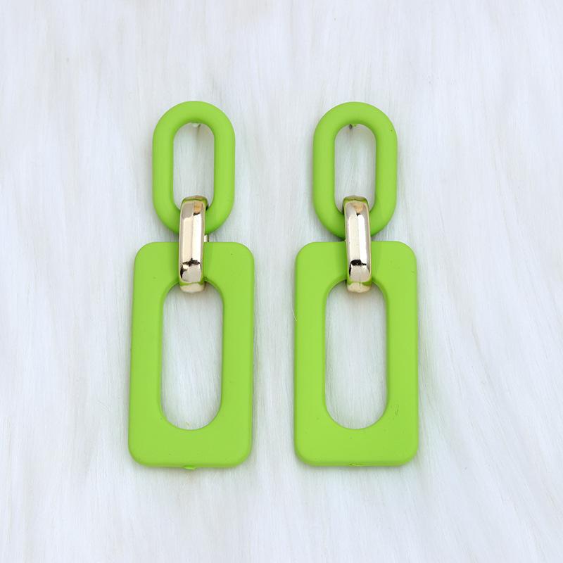 Rectangle Hollow Splicing Acrylic Earrings Stud Earrings Retro Personality Niche Earrings Ear Jewelry Women