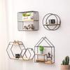 1 Pezzo Nero/Oro Scaffale da Parete Nordico Rastrelliera Portaoggetti in Metallo Ferro Multiforme Fai da Te Decorazione per la Casa Combinazione Multifunzionale Conveniente