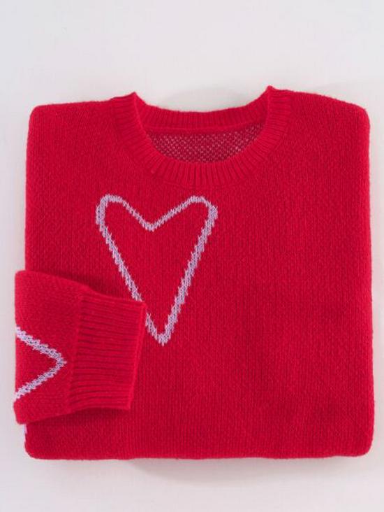 2025 Autumn European & American Celebrity Valentine's Peach Heart Color Block Sweater