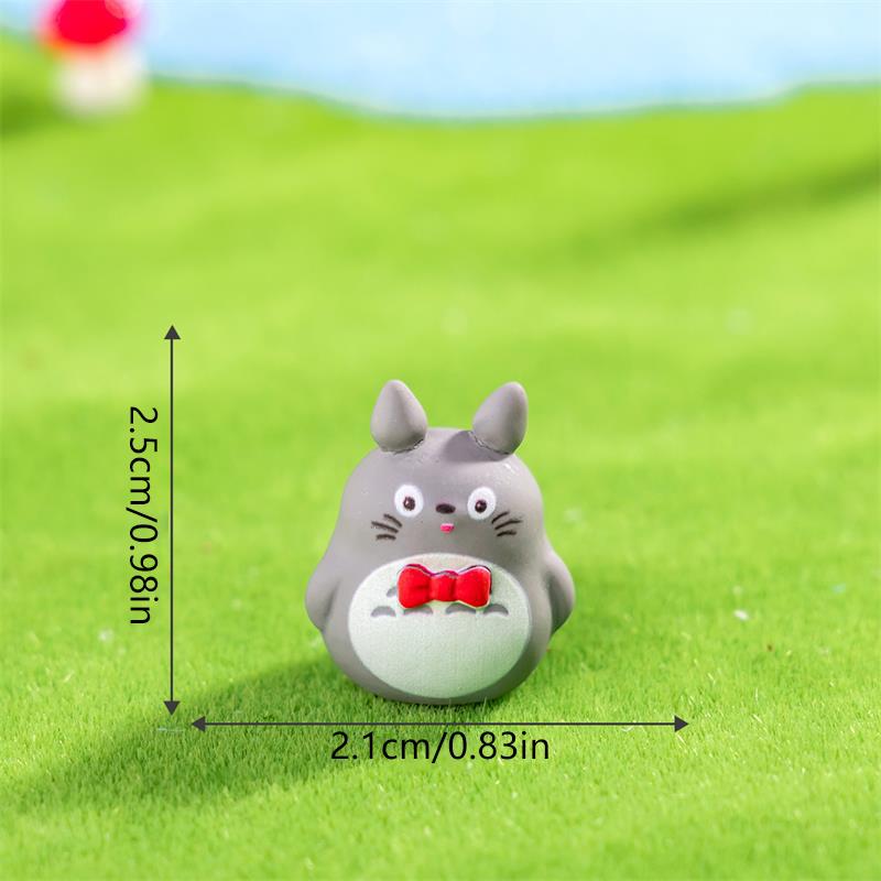 3Pcs/Bag Cute Mini Totoro Doll Resin Car Ornaments Micro Landscape Figurines Diy Accessories Home Decor Dollhouse Toy Kids Gifts