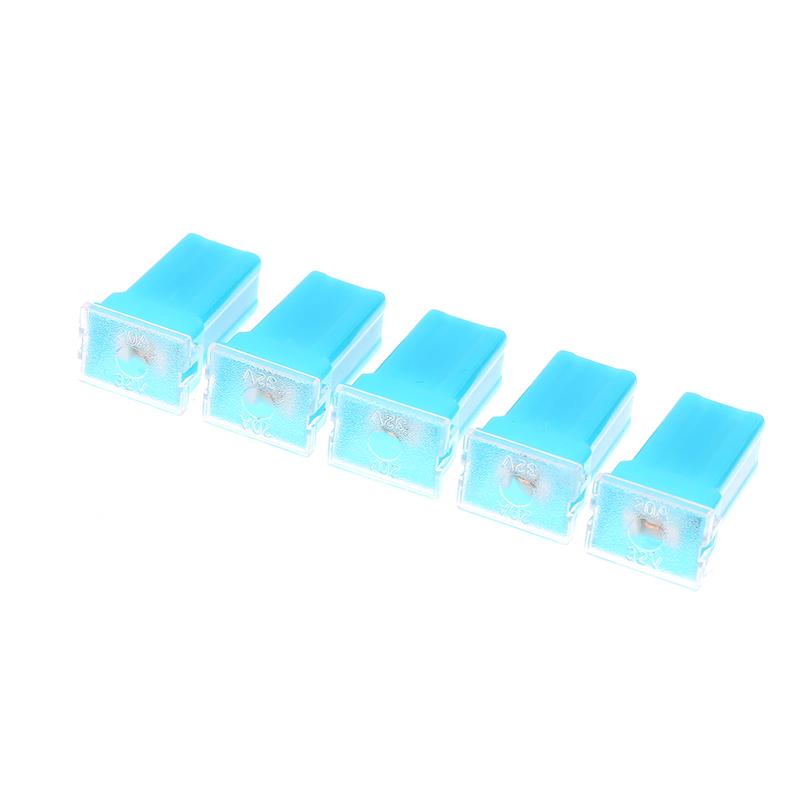 5-Piece Mini Square Fuse Set (20A, 30A, 40A, 50A, 60A) – Automotive Car Fuse Kit With Plastic Storage Box